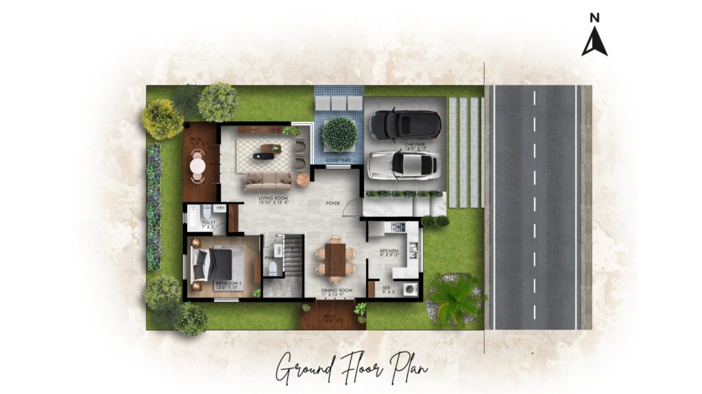 Villa A3 - Kentia Palm 3560sft
Ground Floor Plan